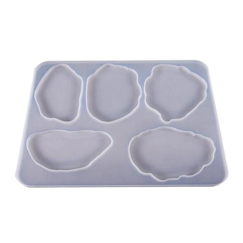 Resin Agate Piece Silicone Mold 5 Large Size Irregular Patterns Epoxy For Making Cloud-Shaped Coasters |