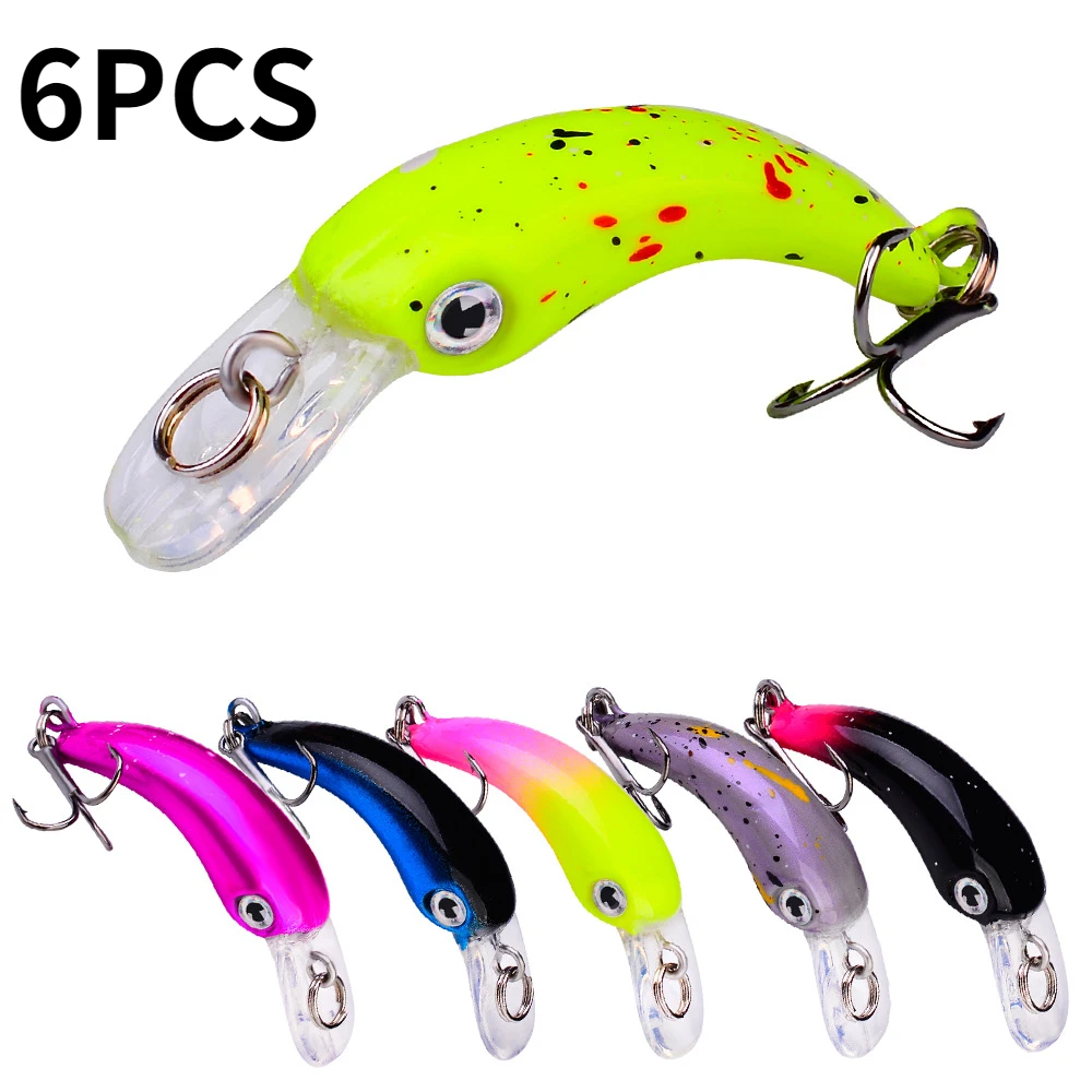 

6pcs/set Sinking Minnow Fishing Lures Freshwater 1.5g/4.1cm Perch Baits DW519 Fishing Lure Set Euipment DW519