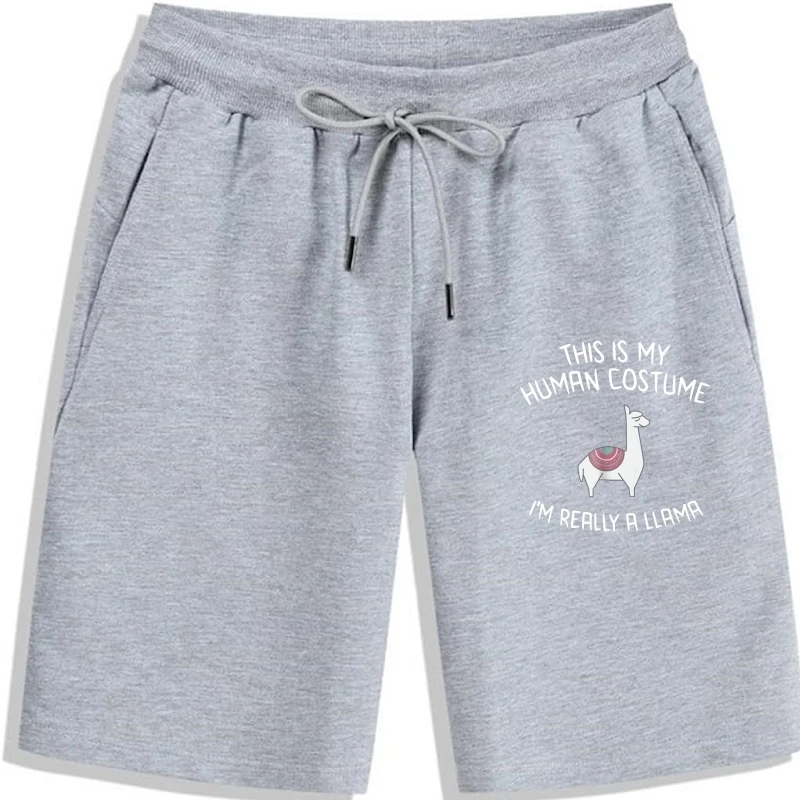 

Human Halloween Costume Shorts Im Really A Llama Top Men's shortss Slim Fit Faddish Cotton Tops Shortss Personalized For Men