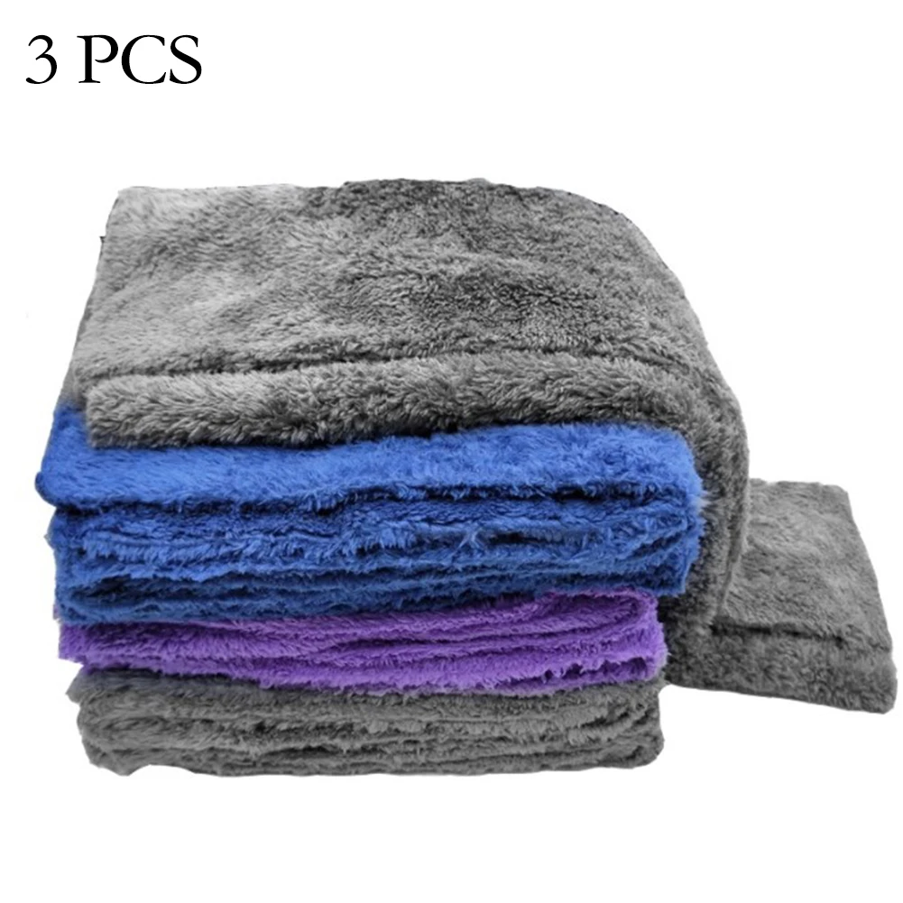 

3Pcs 40*40cm Coral Fleece Absorbent Towel Car Cleaning Detailing Cloth Pads Towels Car Accessories