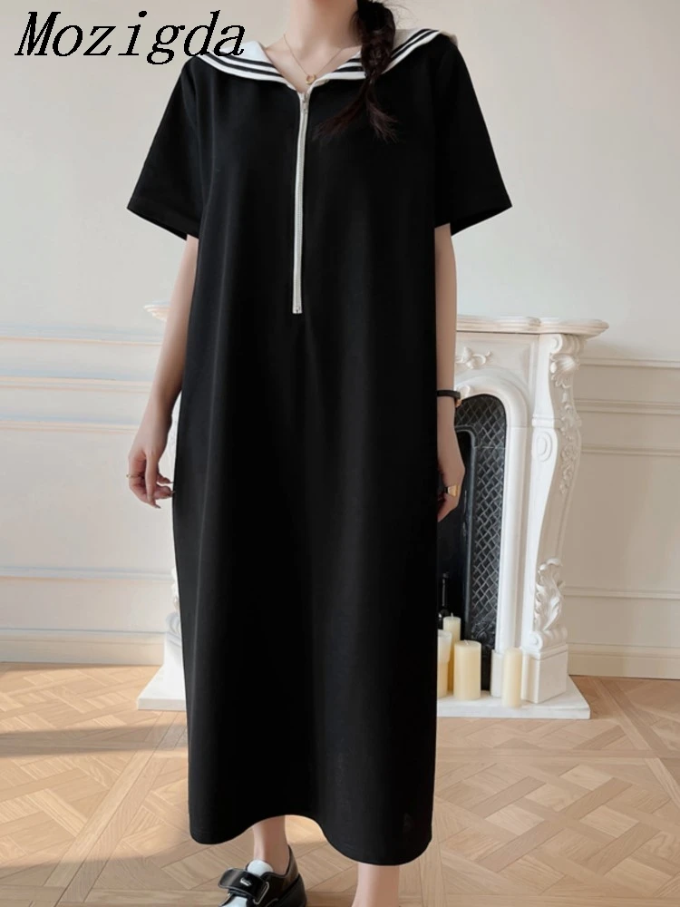 Женское длинное летнее платье большого размера свободное в Корейском стиле