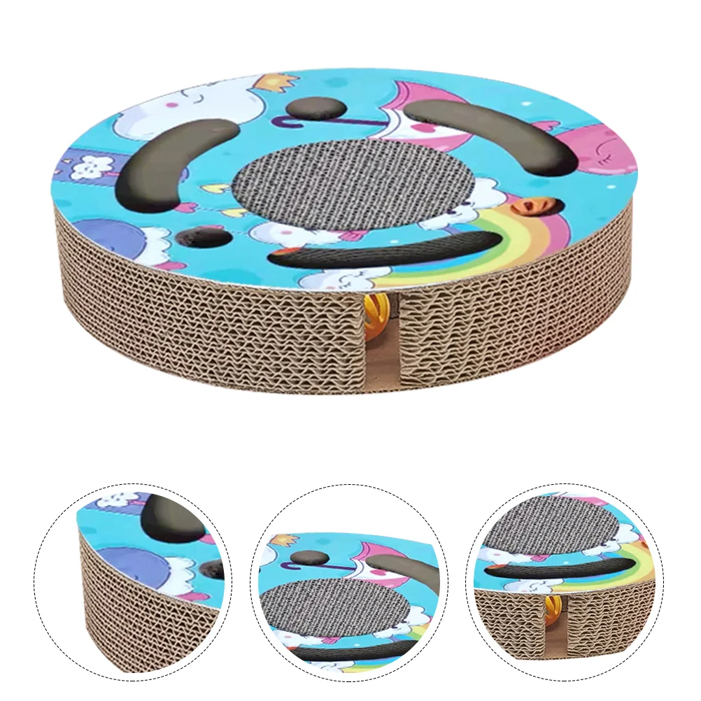 

Cat Scratcher Toy Board Scratch Cardboard Scratching Paw Round Funny Grinding Mat Plaything Grind Cardboards Claw Pad Pet Floor