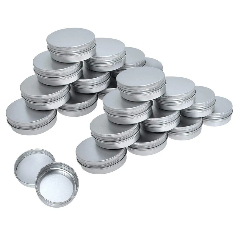 

80X Screw Top Round Aluminum Tins Cans - Aluminum Screw Lid Round Tin Container Bottle