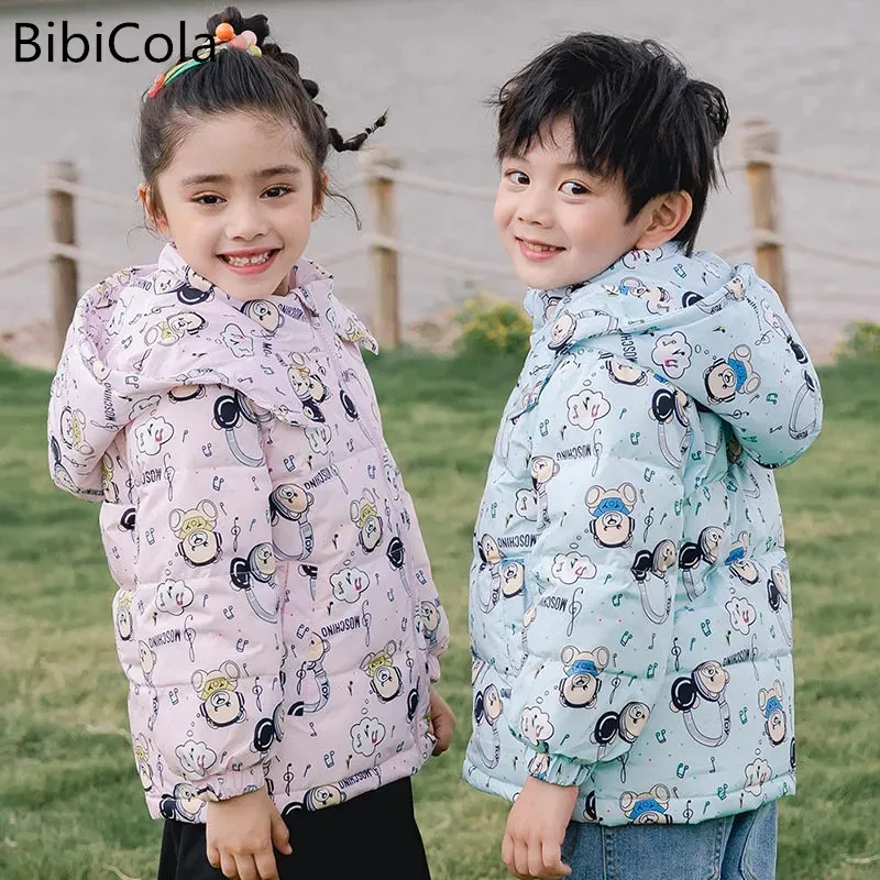 

От 3 до 7 лет, новые куртки для мальчиков и девочек зимняя модная спортивная куртка на белом утином пуху верхняя одежда, детская куртка одежда...