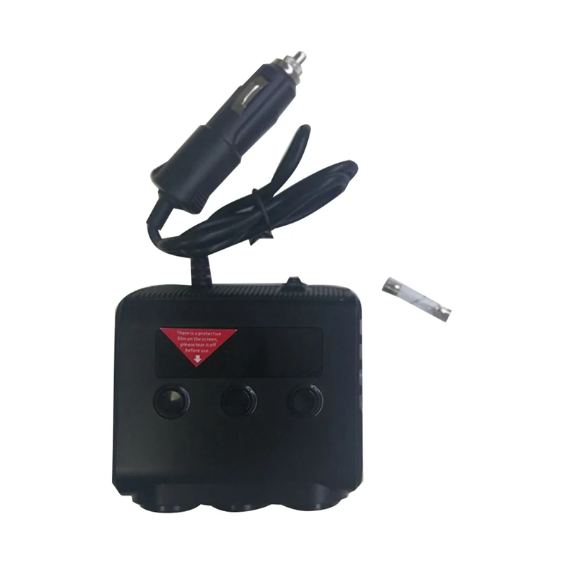 

TR12 Car Lighter Triple-Evaporator With Switch Voltage Display 4 USB Car Lighter 120W Charger Reusable Easy To Use Black