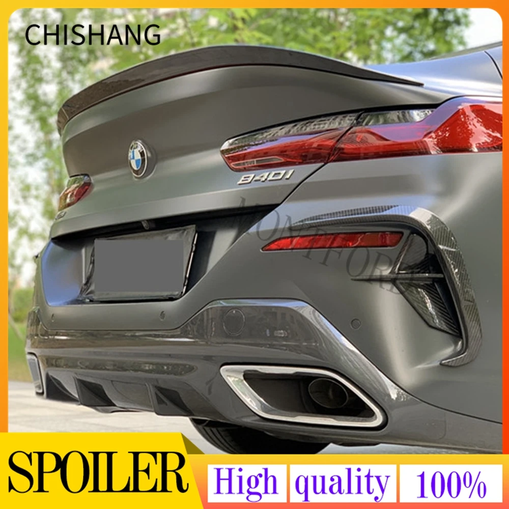 

Car Styling Rear Trunk Spoiler Wing Lip For BMW 8 Series G16 4 Doors 2019 - UP 840i V Style Carbon Fiber Rear Trunk wings