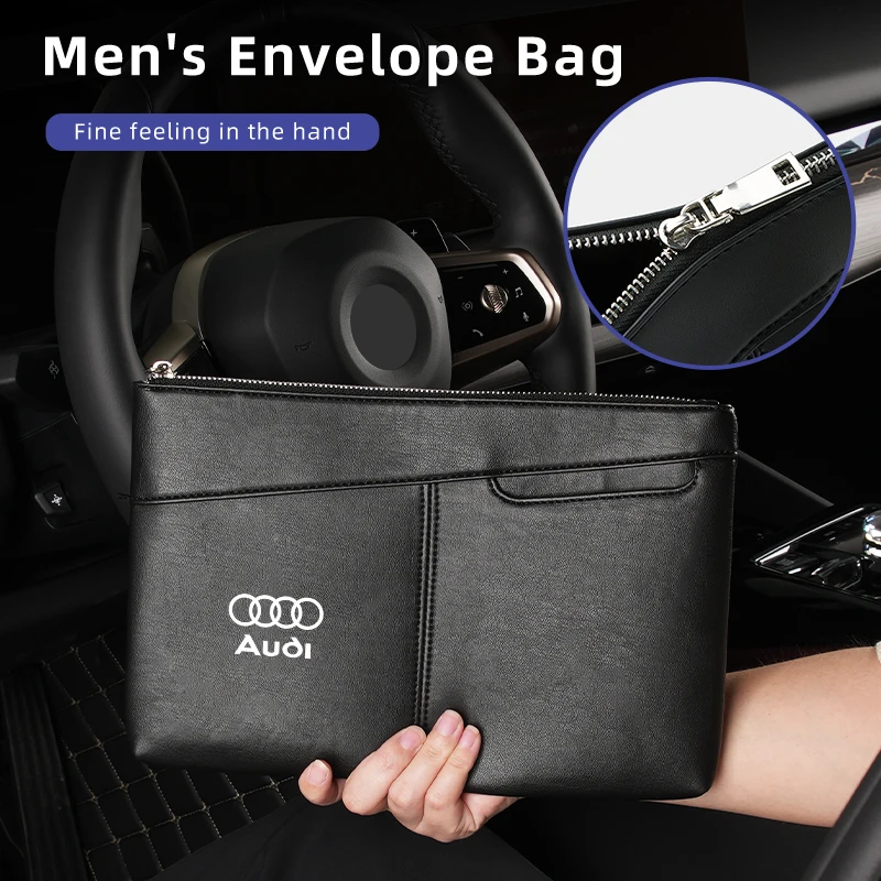Business Fashion Men's Clutch Bag Wallet Handbag For Audi Quattro TT A3 A4 A6 A5 Q5 A1 Q7 Q3 A8 Q2 A7 Q8 RS5 RS6 RS7 S7 S8