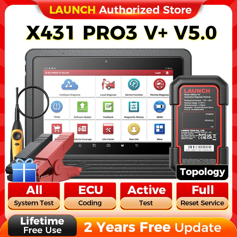 

LAUNCH X431 V+ Plus PRO3 10-дюймовые диагностические инструменты Автомобильный сканер OBD2 Механическая мастерская Автомобильная диагностика vs X431 PRO3S+