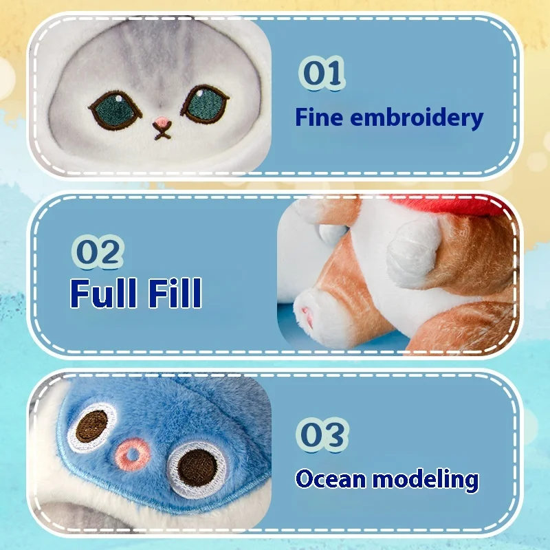 Плюшевые плюшевые куклы Mofusand Kawaii 20 см для косплея морские животные краб осьминог