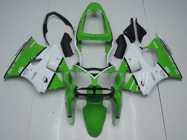 

Новый комплект обтекателей для мотоцикла ABS, подходит для Kawasaki Ninja ZX6R ZX-6R 636 2000 2001 00 01 02, комплект кузова зеленого и белого цвета