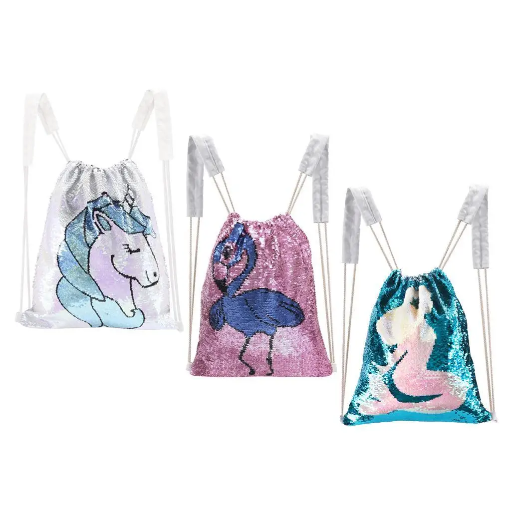 

Двусторонняя сумка на шнурке с блестками рюкзак с обратной застежкой с блестками