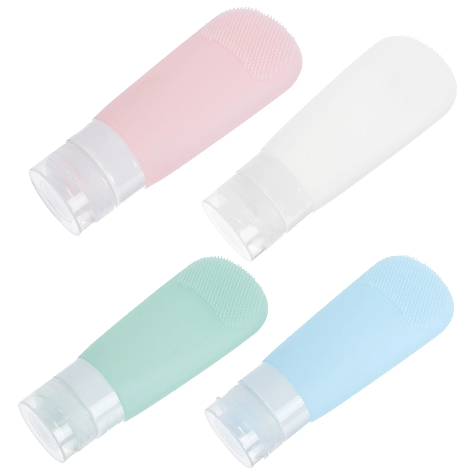 

4PCS Outdoor Travel Lotion Sub Bottle Hairbrush Sucker Silicone Sub Bottle for Shop Home Trip