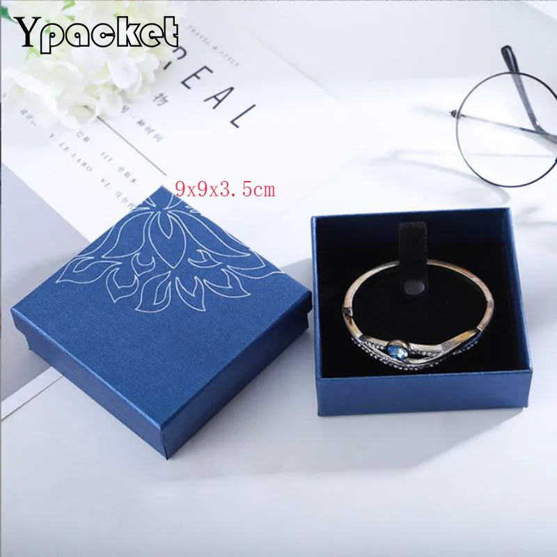 Fashion Exquisite Boxes For Jewelry 2Colors 9x9x3.5cm Pendant Necklace Bracelet Wedding Party Gifts Jewellery Organizer Cases
