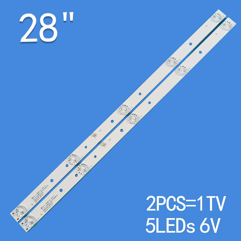 

new 2pcs*5LEDs For 28" TV JS-LB-D-JP2820-061/51 JS-D-JP2820-051EC(60416) E28F2000 D28-F2000 T0T-28D2700-2X5-3030C-V6 E28F2000