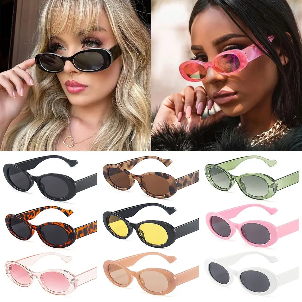 

Ins Popular Fashion Small Oval Sunglasses for Women Vintage Leopard Jelly Color Sun Glasses Trending Shades UV400 Eyewear