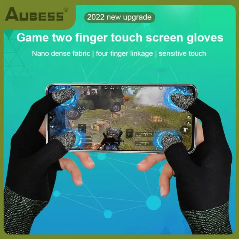 

Lightweight Game Gloves Sensitive Thumb Fingertip Sleeves Nano-silver Fiber Breathable Finger Cover Gaming Accessorie Portable