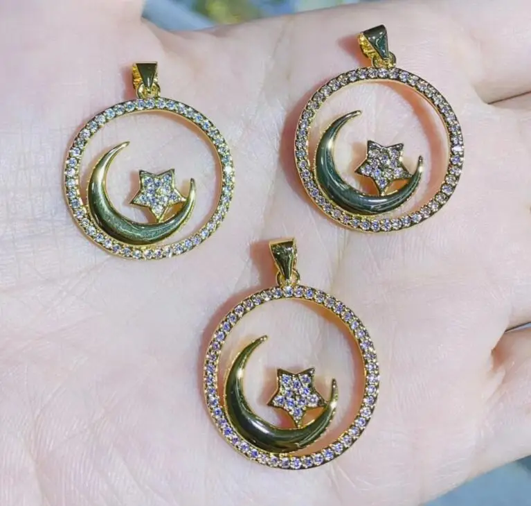 

Женское кольцо в виде полумесяца, Золотистое украшение с кристаллами, аксессуары для ожерелий, ювелирные изделия из меди и фианита, d34d, 1 шт.