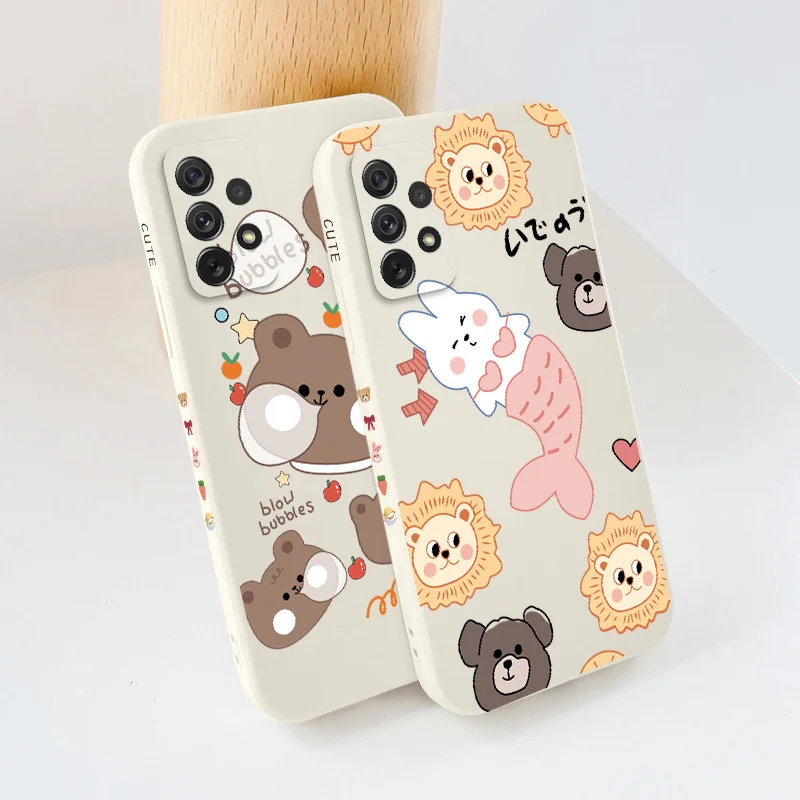 

Bubble Bear Case For Samsung A72 A52 A42 A32 A22 A21S A02S A12 A02 A71 A51 A41 A31 S21 S20 FE S10 S9 Ultra Plus Soft Phone Case