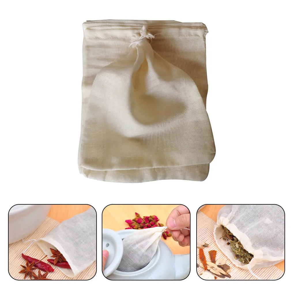 

10pcs Reusable gauze Food Filter Bag Nut Milk Bag Squeeze Juice Grid Mesh Filter Sieve Cold Brew Coffee Filter 3 size