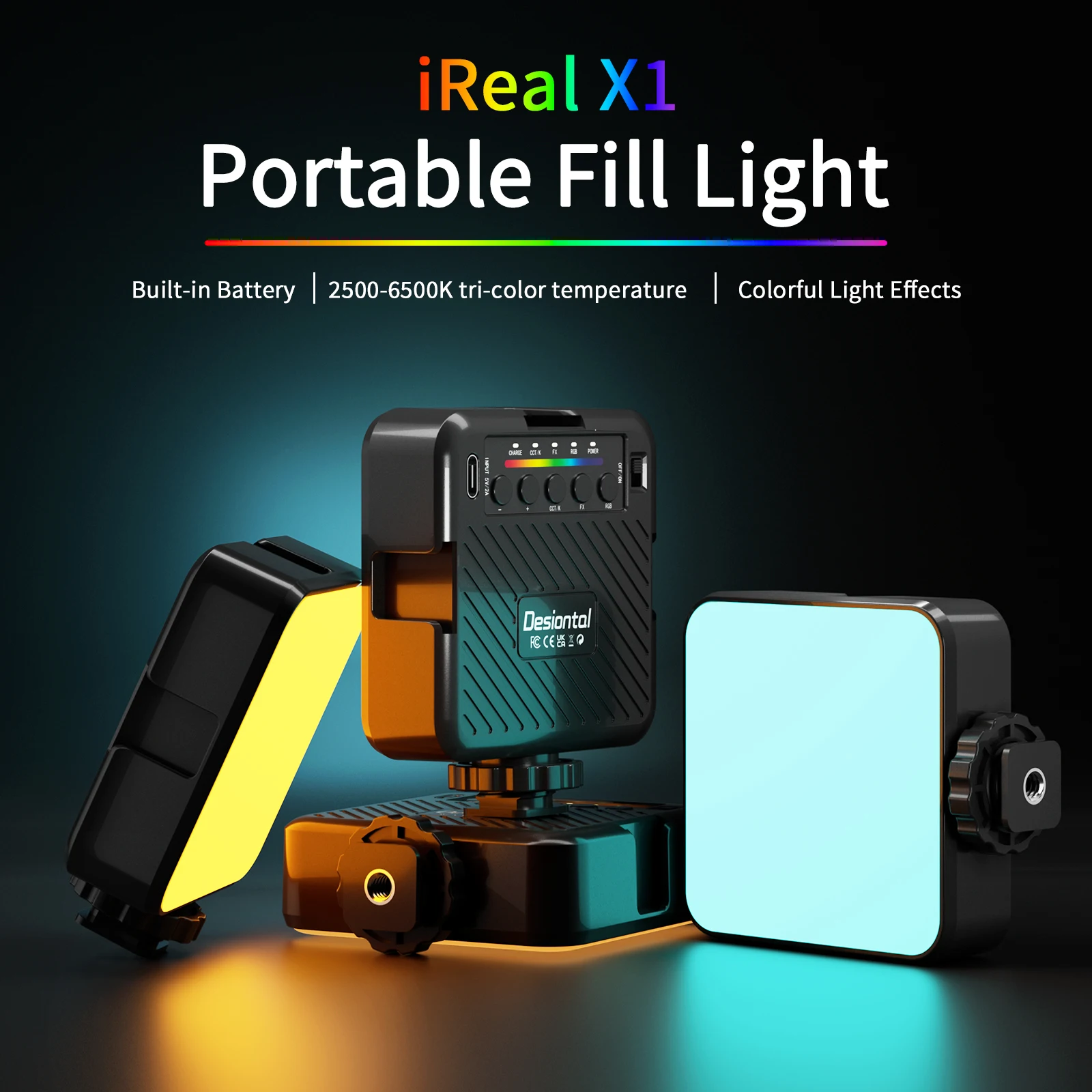 Светодиодный светильник Desiontal iReal X1 RGB 3-цветная температура компактный и
