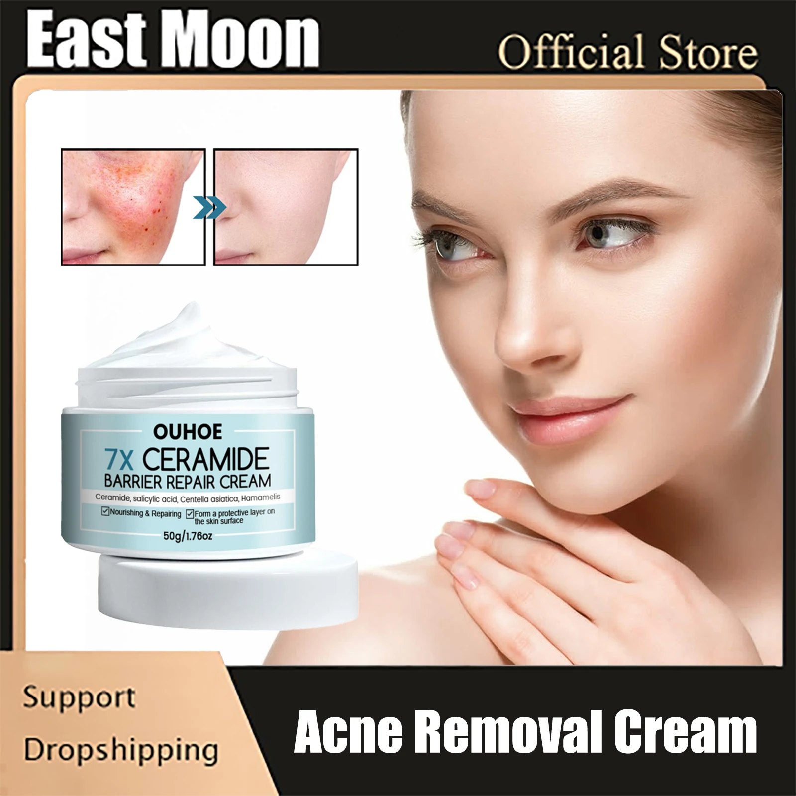 

Moisturizing Cream Facial Redness Repair Pimple Shrink Pore Relieve Skin Dryness Oil Control Hydrating Salicylic Acid Acne Cream