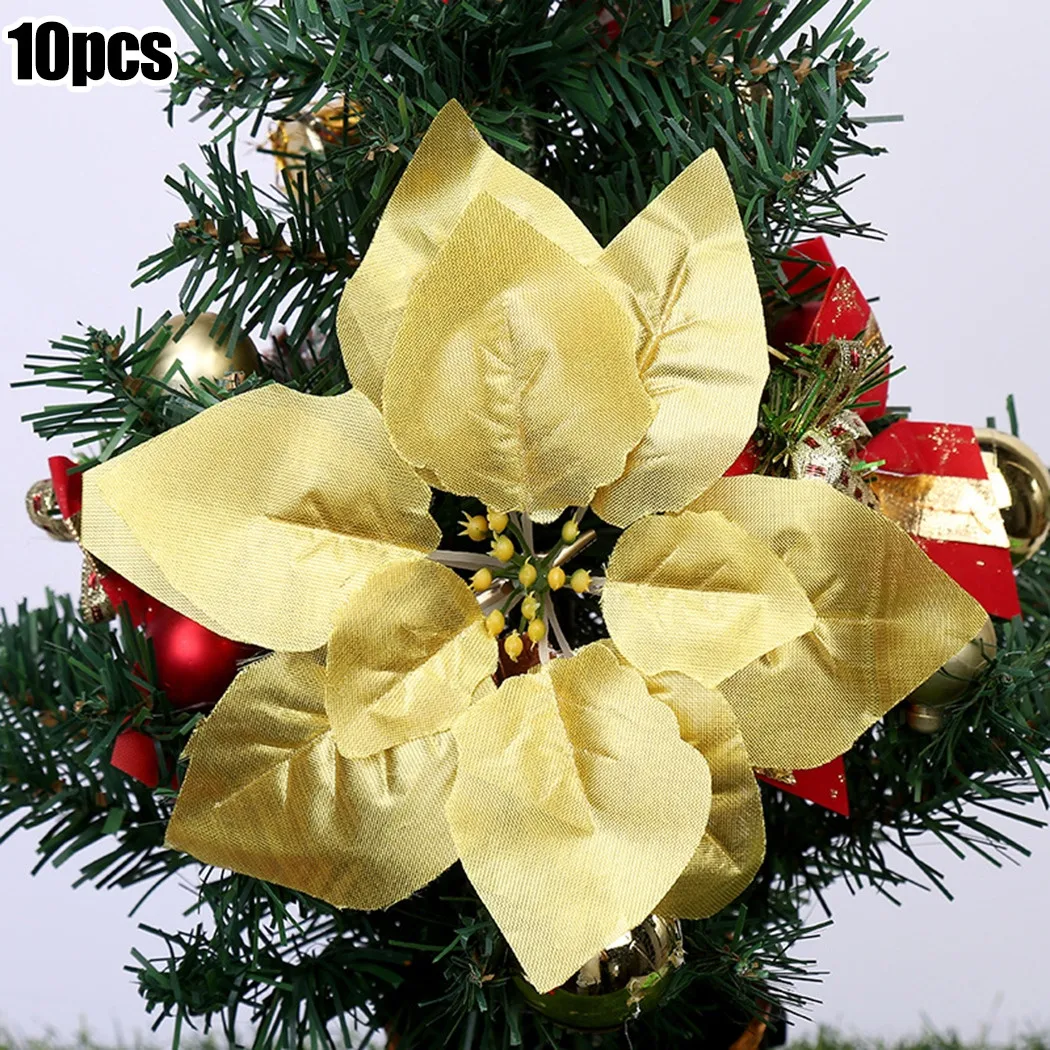 

Christmas Tree Decoration Christmas Flowers For Decoration Christmas Trees/wreaths For Home/party/garden Hanging 10pcs Brand New
