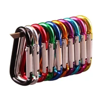 5pcs random colors aluminium alloy safety buckle keychain climbing button carabiner camping hiking hook outdoor sports tools
