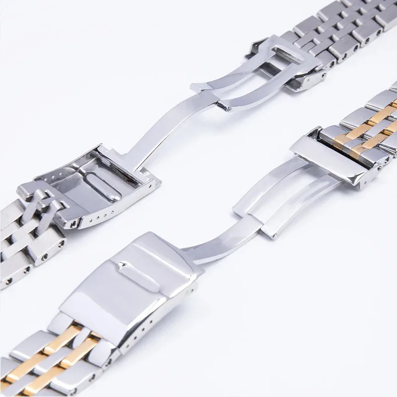 Фото Ремешок из нержавеющей стали для Breitling A49350 AB 042011, ремешок 18 20 мм, 22 мм, 24 мм, серебристый, золотой, однотонный металлический ремешок, мужская скобка №4