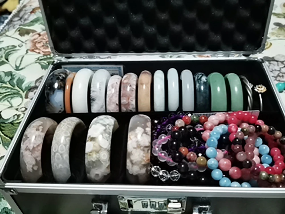 Quality Bracelet Box 15/30 Slot Gold Jade Bangle Carrying Case Household Bracelet Jewelry Storage Locked Travel Box Ring Box