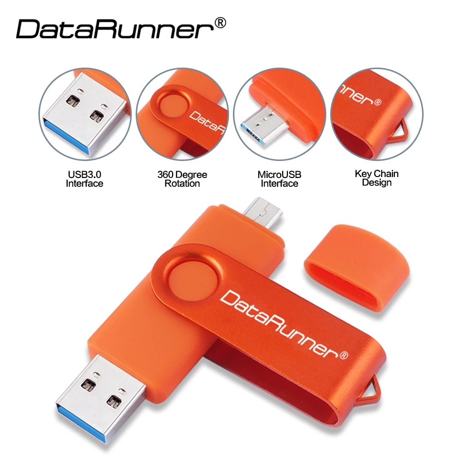 

DataRunner OTG USB Flash Drive for Android Phone/Tablet/PC 32GB 64GB 256GB Pendrive MicroUSB 3.0 128GB High Speed Memory Stick