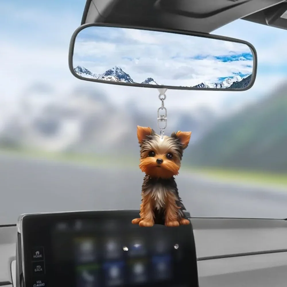 Универсальный праздничный брелок для ключей с изображением Йорка и собаки