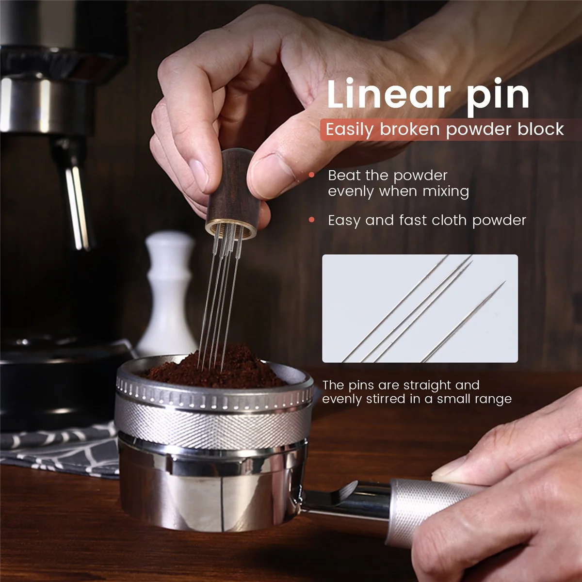 Иглы для темпера кофе мешалка из нержавеющей стали порошка эспрессо