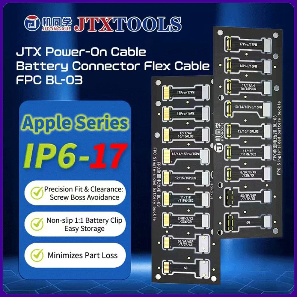 Фото Кабель питания JTX BL-03, разъем аккумулятора, гибкий FPC для iPhone 6-17PM, кабели для включения питания, ремонт, гибкие дисковые соединители, набор инструментов №4