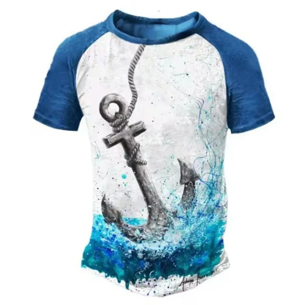 Мужская винтажная мотоциклетная футболка Повседневная Свободная с 3d принтом