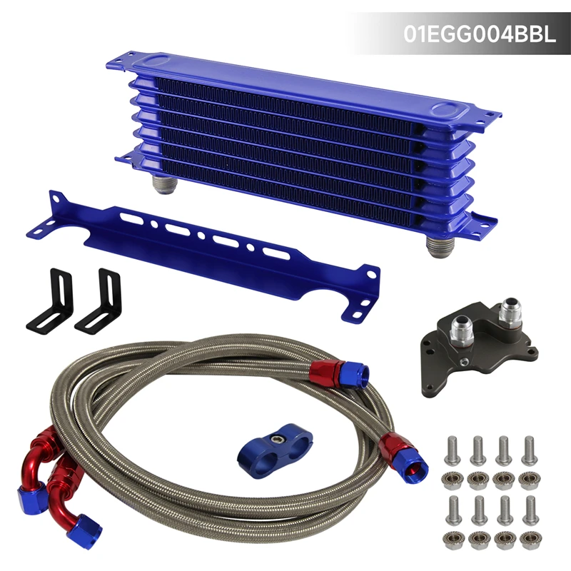 

7 Row 262mm AN10 Trust Oil Cooler Kit Fits For BMW Mini Cooper S Supercharger R56 1.6L 2006-2012 Black/Blue