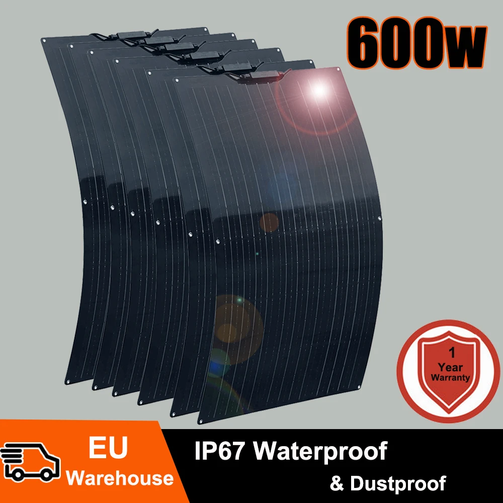 

600w 500w 300w 200w 100w solar panel 12v 24v battery charger 885x540mm photovoltaic system for home roof car balcony boat camper