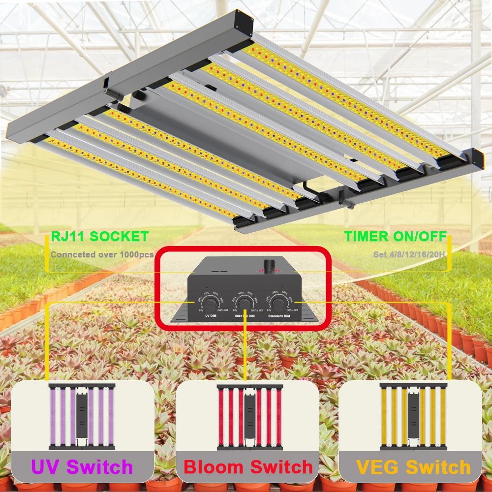 Foldable LED Grow Light UV IR 480W 720W Dimmable/Timing Full Spectrum Led horticultural light for veg and heavy flowering plants