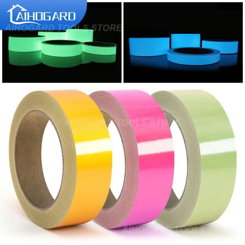 

15MMx1M Reflective Glow Tape Self-adhesive Sticker Removable Luminous Tape Fluorescent Glowing Dark Striking Warning Tape