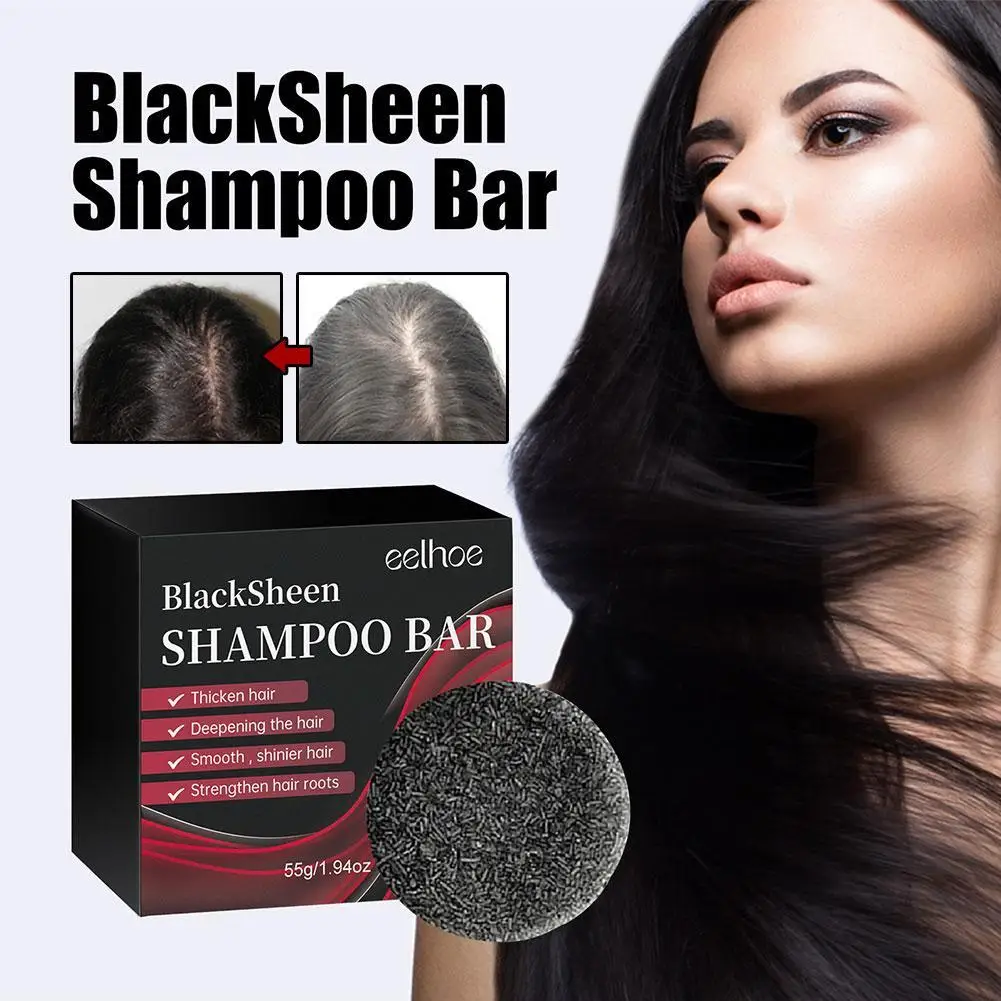 

Шампунь для черных волос, бар для затемнения волос, натуральный органический Твердый шампунь для покрытия седых волос и против выпадения волос