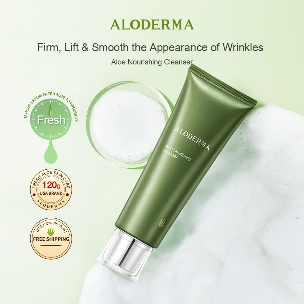 

Aloderma Firming Nourishing Facial Cleanser Carnosine and Peptides to Gently Reduce Fine Lines and Wrinkles, 120g
