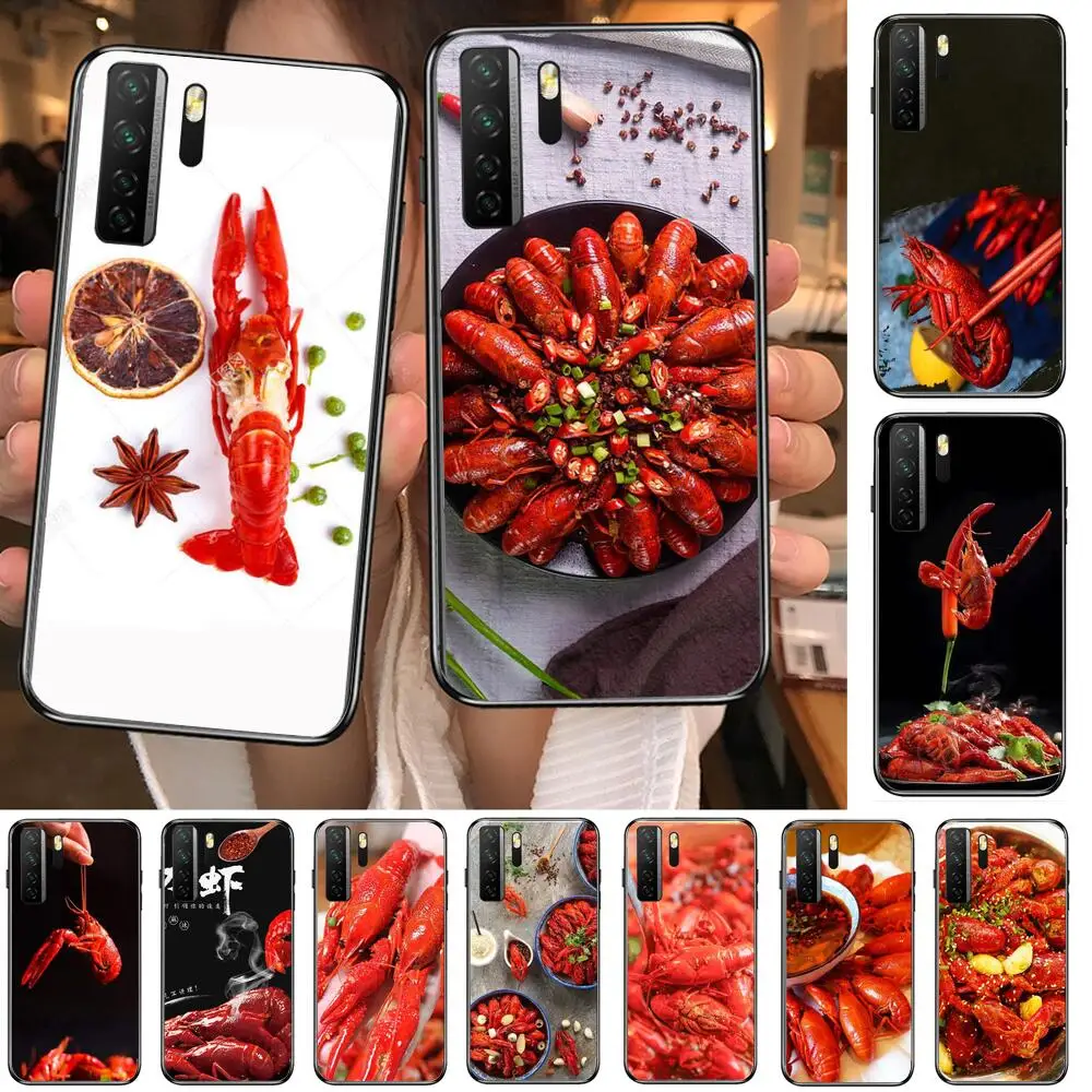 

Gourmet Spicy Crayfish Black Soft Cover The Pooh For Huawei Nova 8 7 6 SE 5T 7i 5i 5Z 5 4 4E 3 3i 3E 2i Pro Phone Case cases