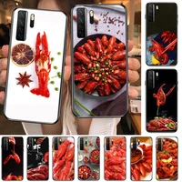 gourmet spicy crayfish black soft cover the pooh for huawei nova 8 7 6 se 5t 7i 5i 5z 5 4 4e 3 3i 3e 2i pro phone case cases