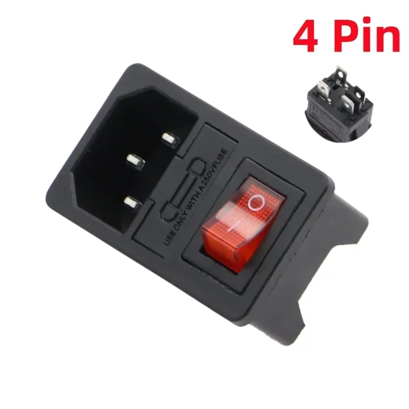 

С предохранителем 10А! Кулисный переключатель с предохранителем IEC320 C14, входная розетка, предохранитель, переключатели, разъем, красный, зеленый, синий, черный