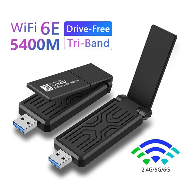 AX5400 Wi-Fi адаптер USB сетевая карта Wifi 6E трехдиапазонный ключ для ПК настольных