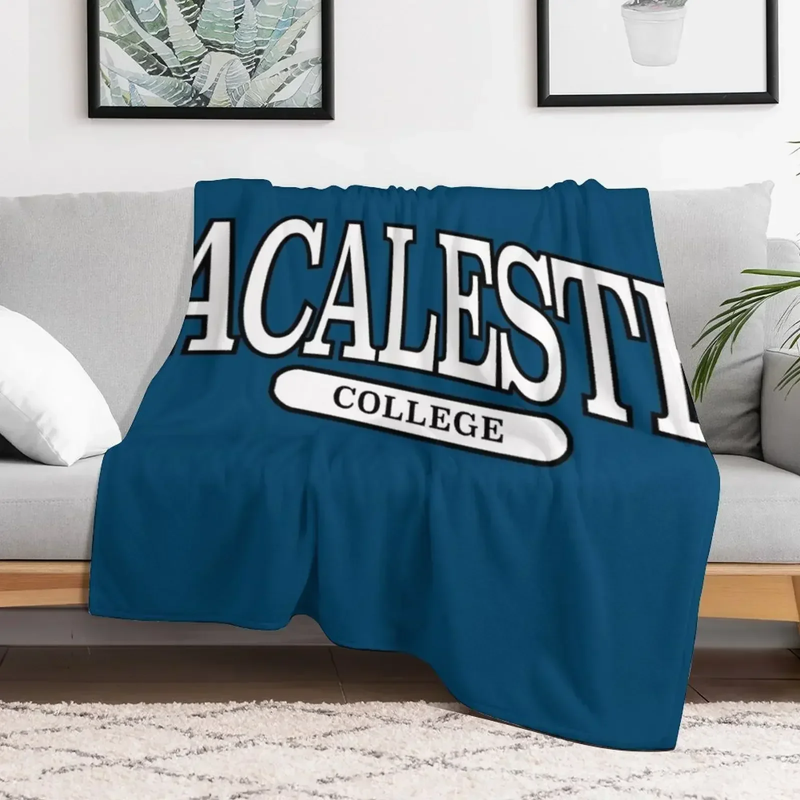 Фото Macalester College - плед с изогнутым шрифтом Serif, мягкий дышащий плед для ночного сна №5