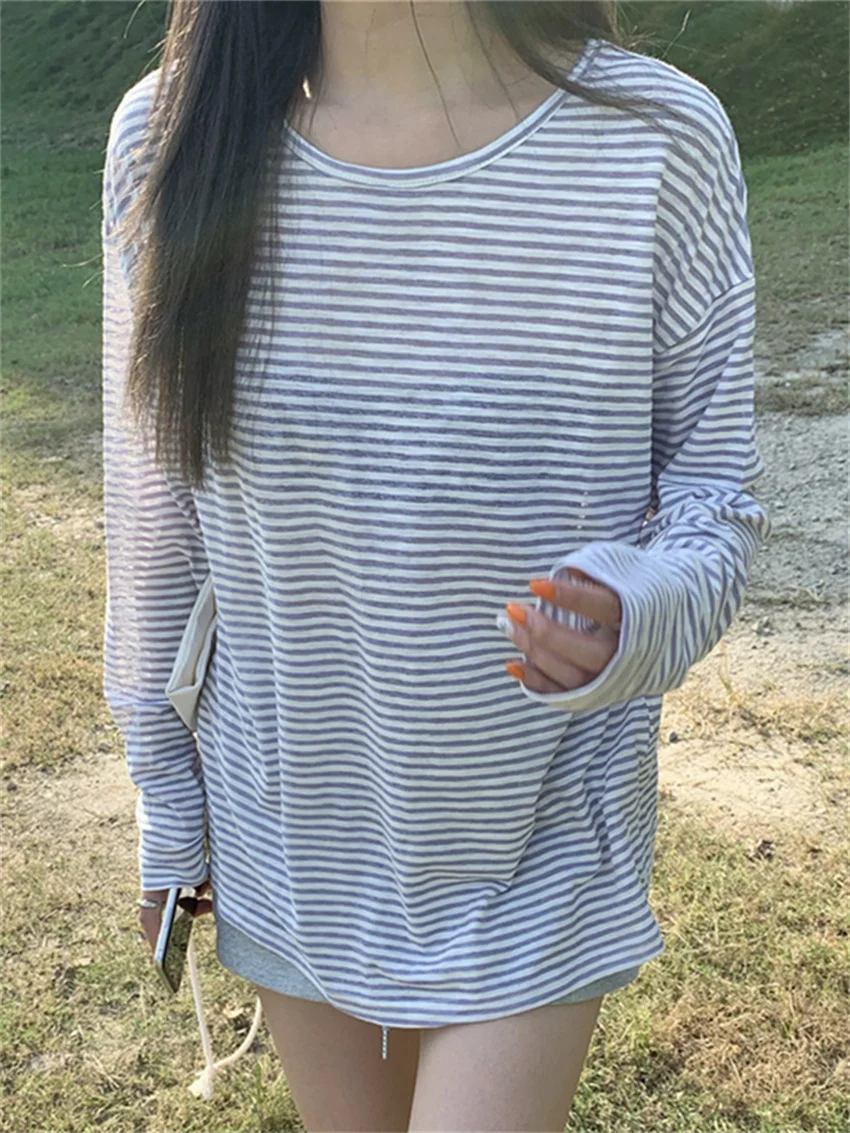 Женская свободная офисная футболка Alien Kitty Повседневная универсальная Осенняя с