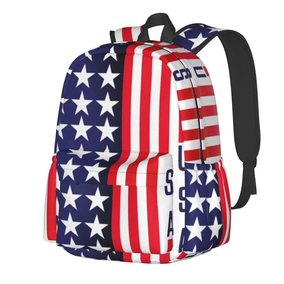 

USA American Flag Backpack Patriotic Modern Stars Stripes Youth University Backpacks Pattern Kawaii High School Bags Rucksack