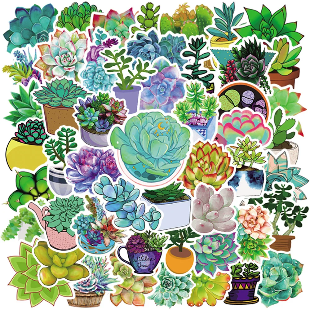 

10/30/50 ШТ. Акварельные Реалистичные Суккуленты Наклейки Для Багажа Ноутбука iPad Скейтборд Журнал Мобильный Телефон Наклейки Оптом