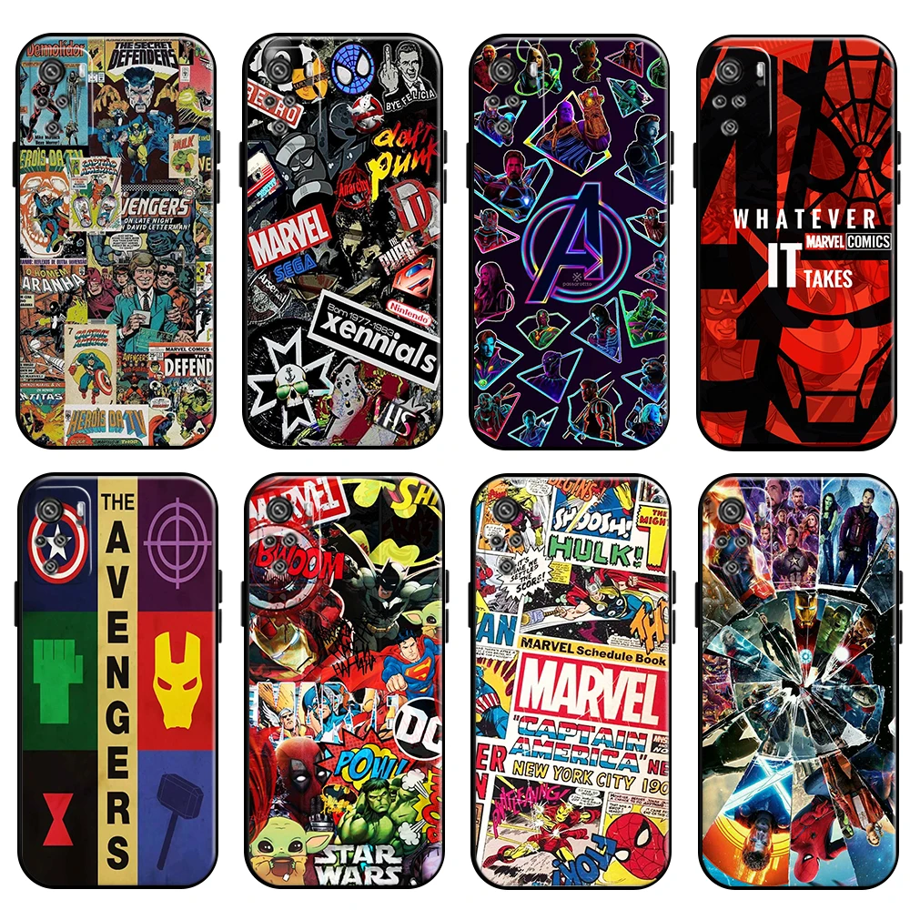 Чехол для телефона с логотипом Marvel Мстители Xiaomi Redmi Note 10 10S 10T Pro 5G мягкий чехол из