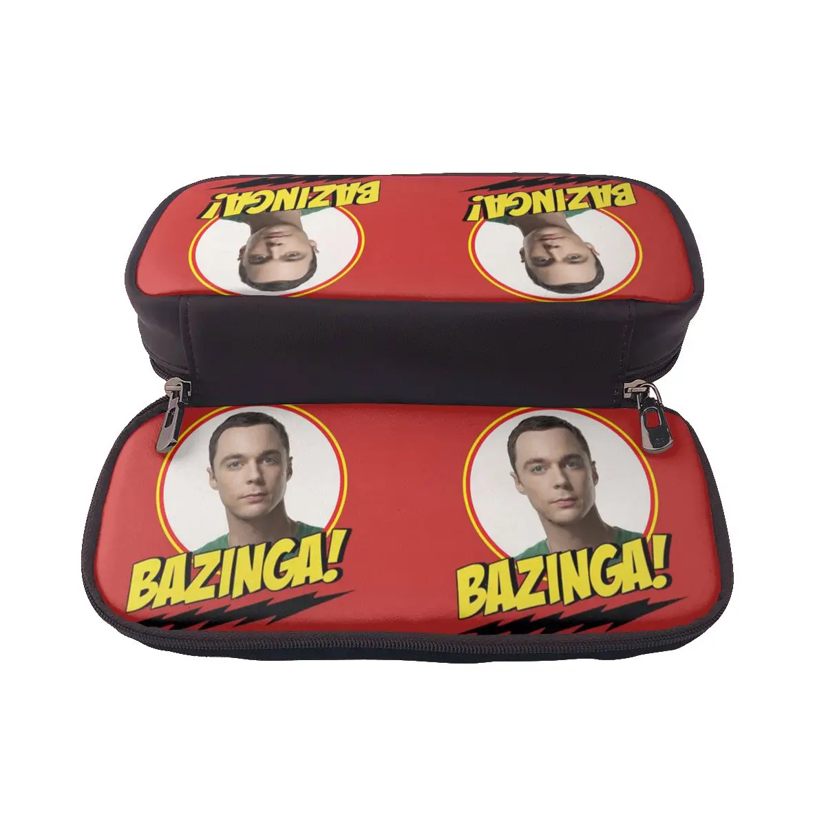 Фото Кожаный пенал Bazinga The Big Bang Theory для студентов, школьный пенал, сумка для карандашей, канцелярские принадлежности №4